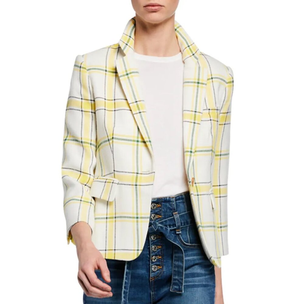 Veronica Beard Schoolboy Windowpane Plaid Blazer … - image 1